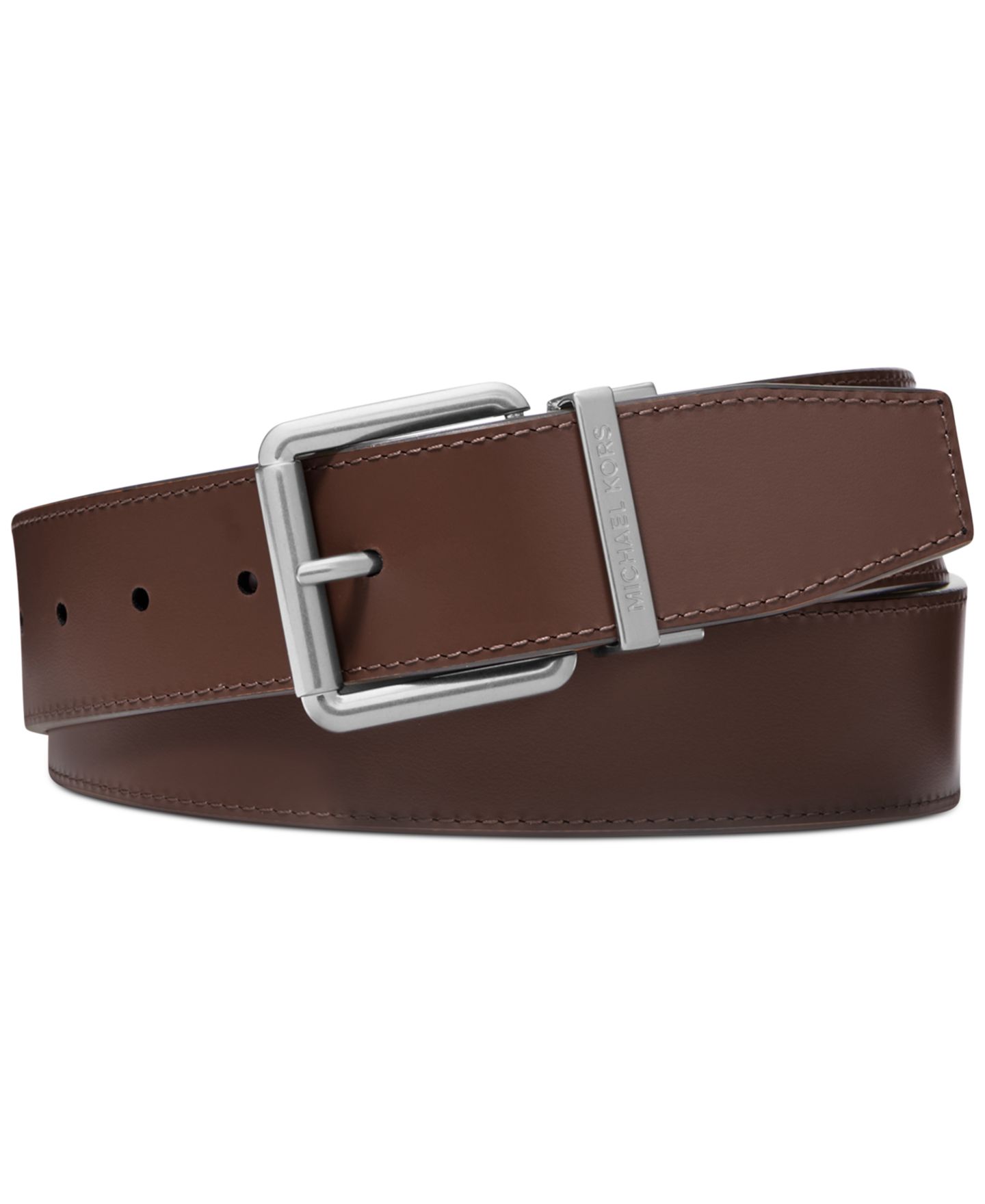 Мужские ремни 38MM Michael Kors Reversible Casual Jeans Belt, цвет: Чёрный / Коричневый — фото 2