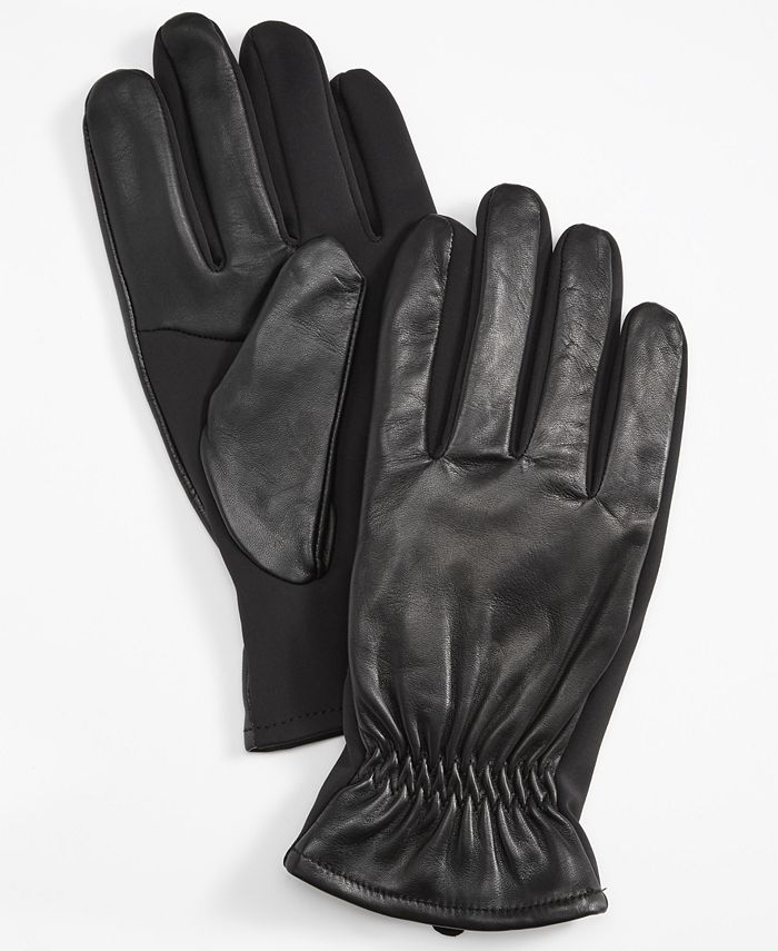 UR Gloves Men's Fownes Leather Fabric Stretch Combo Glove Macy's