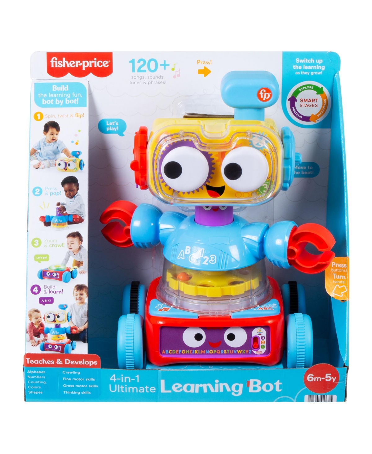 Shop Fisher Price Fisher-price 4-in-1 Robot Baby To Preschool Learning Toy With Lights & Music In Multi