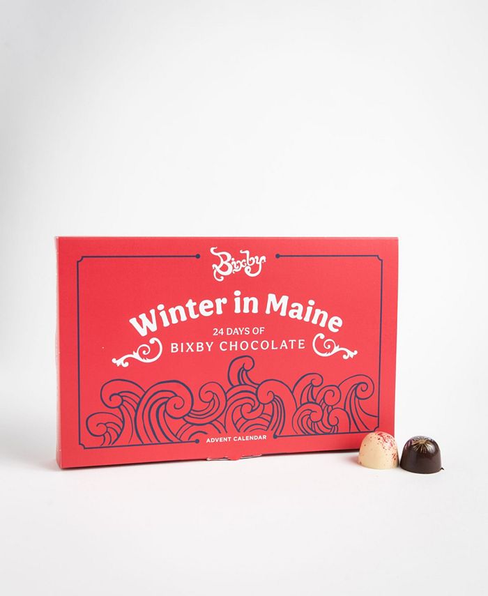 Bixby Chocolate Winter in Maine Chocolate Advent Calendar, Set of 24