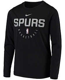 Youth Black San Antonio Spurs Practice Logo Legend Long Sleeve Performance T-shirt