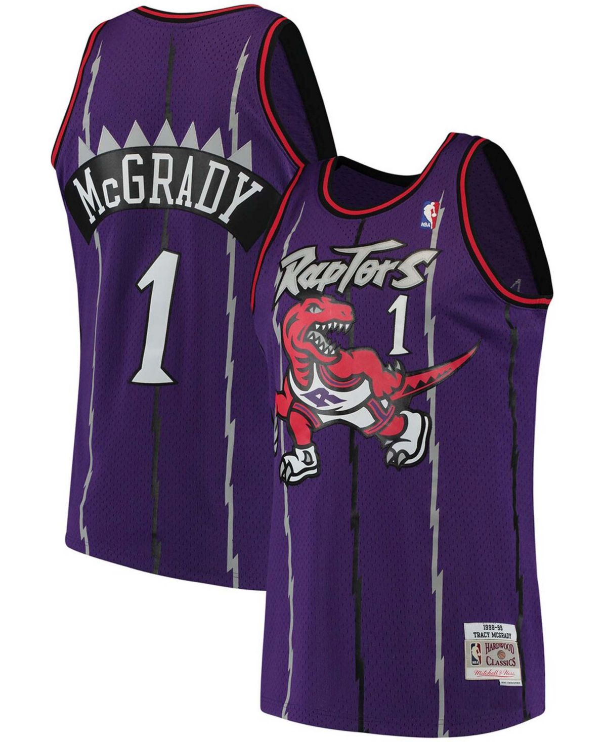 Мужская футболка Tracy Mcgrady Purple Toronto Raptors 1998-99, классическая футболка Swingman из твердой древесины.