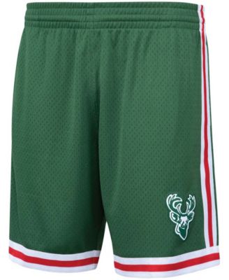 Men's Hunter Green Milwaukee Bucks Hardwood Classics Primary Logo Swingman Shorts