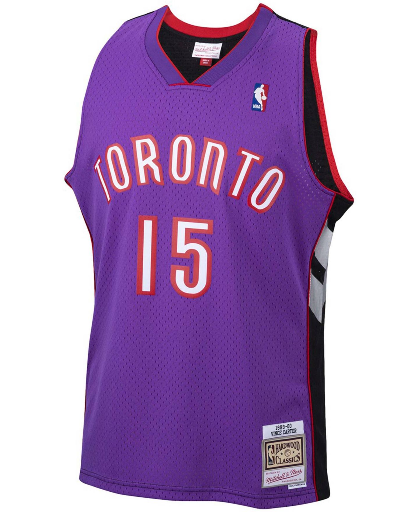 Мужской топ Mitchell & Ness Vince Carter Purple Toronto Raptors 1999-2000 Hardwood Classics Swingman Jersey — фото 3