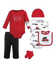 Baby Girls and Boys Christmas Cotton 6 Piece Layette Set