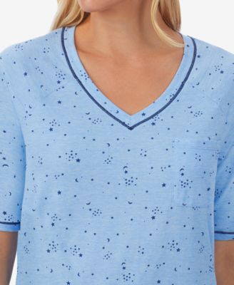 Printed Elbow-Sleeve Top & Capri Pants Pajama Set