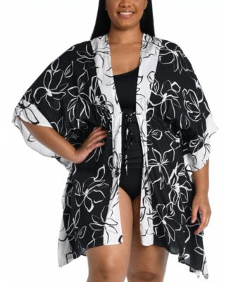 plus size swim kimono