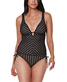 Crochet Plunging Tankini Top & Tie Bottoms, Created for Macy's