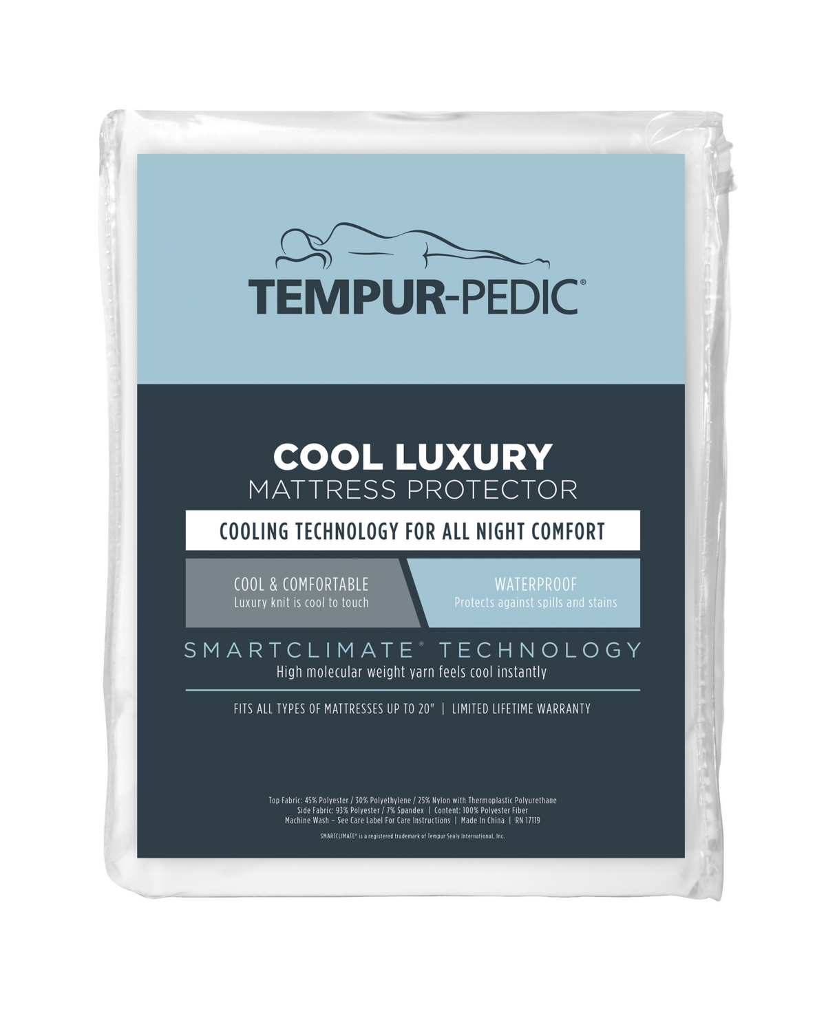 Tempur-Pedic Cool Luxury Mattress Protector, Queen
