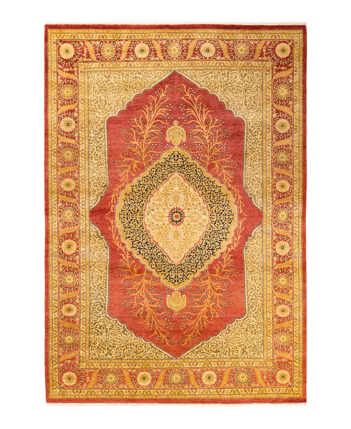 Closeout! Adorn Hand Woven Rugs Mogul M1289 6'4in x 8'10in Area Rug - Orange