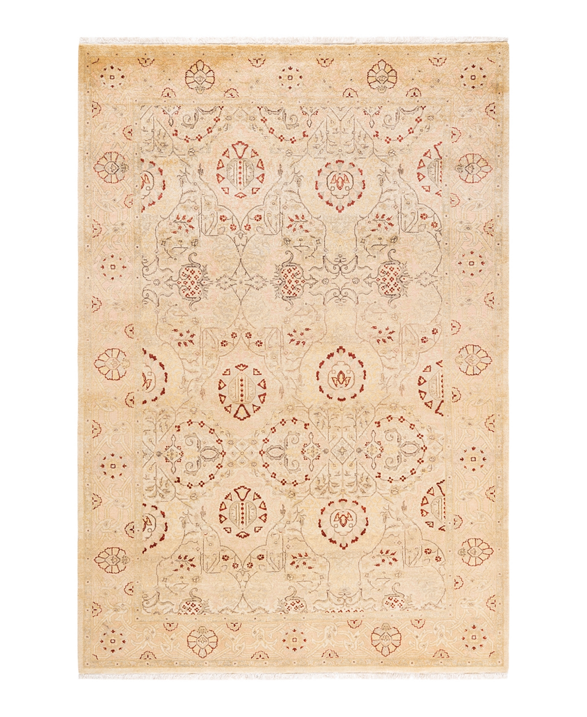 Closeout! Adorn Hand Woven Rugs Mogul M1422 6'1in x 9'1in Area Rug - Ivory