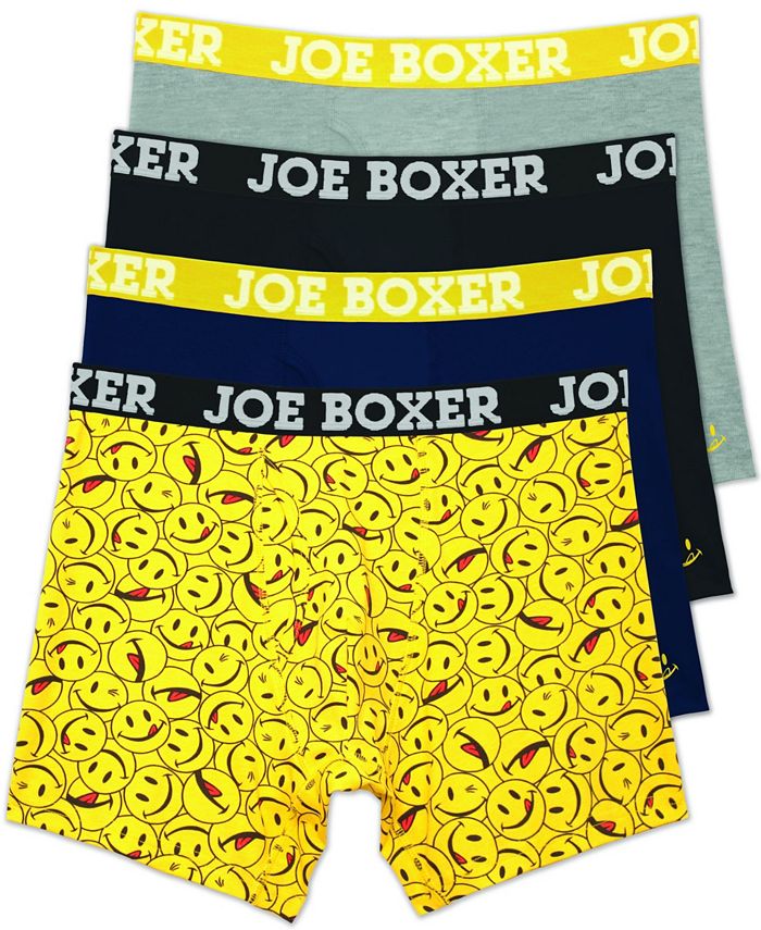Joe Boxer Men's 4-Piece Fun, Soft and Comfortable Cotton Boxer