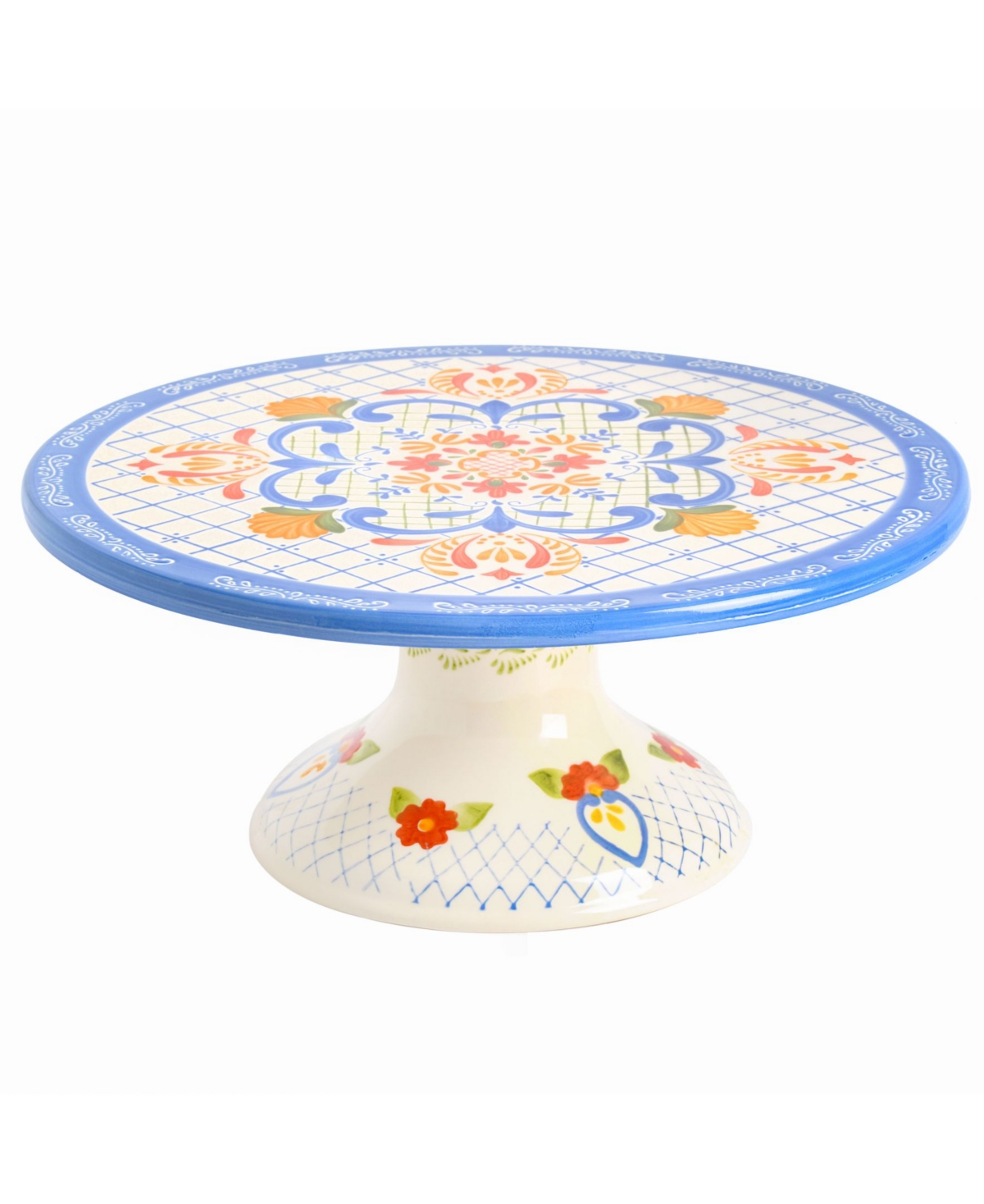 LAURIE GATES TIERRA 12" HAND-PAINTED CAKE STAND
