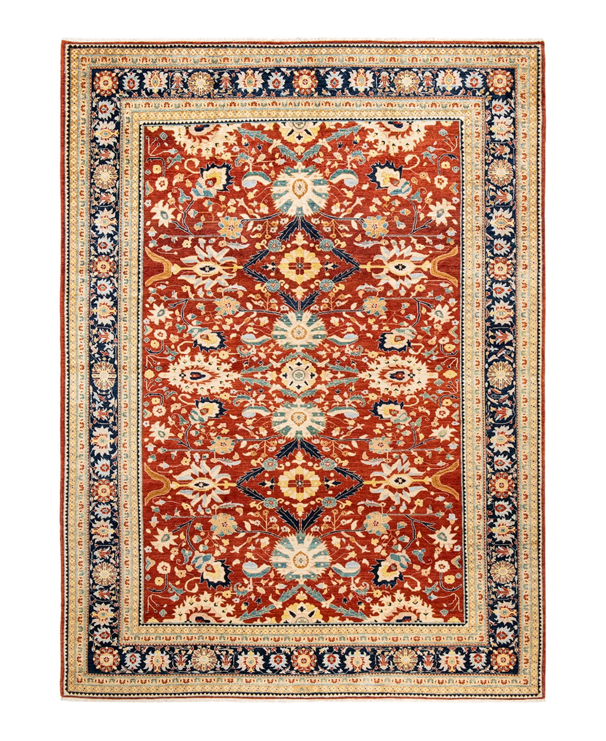 Closeout! Adorn Hand Woven Rugs Eclectic M1424 8'10in x 12'5in Area Rug - Orange
