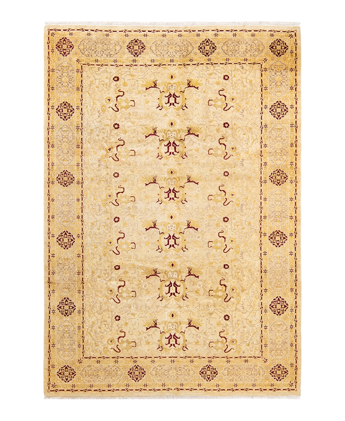 Closeout! Adorn Hand Woven Rugs Mogul M1190 6'2in x 9' Area Rug - Ivory
