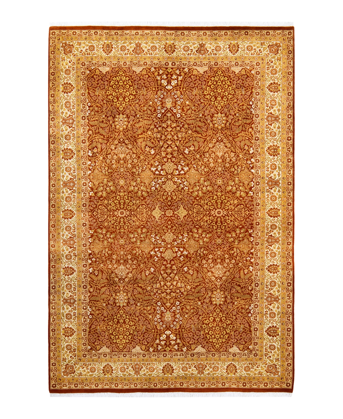 Closeout! Adorn Hand Woven Rugs Mogul M1554 6'1in x 9'5in Area Rug - Orange