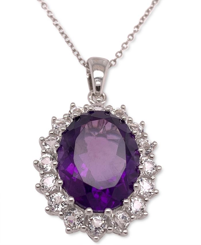 Macy s Amethyst 10 ct. t.w. White Topaz 2 ct. t.w. Oval Halo