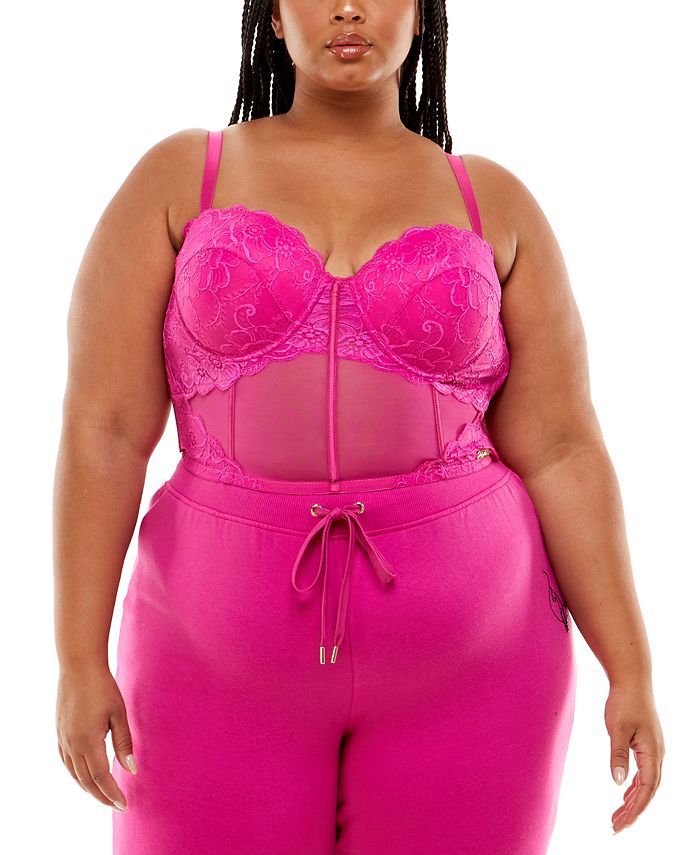 Plus size lace bustier sales