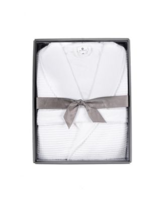 Cotton Boxed Waffle Textured Bath Robe, Exclusively at Macy’s