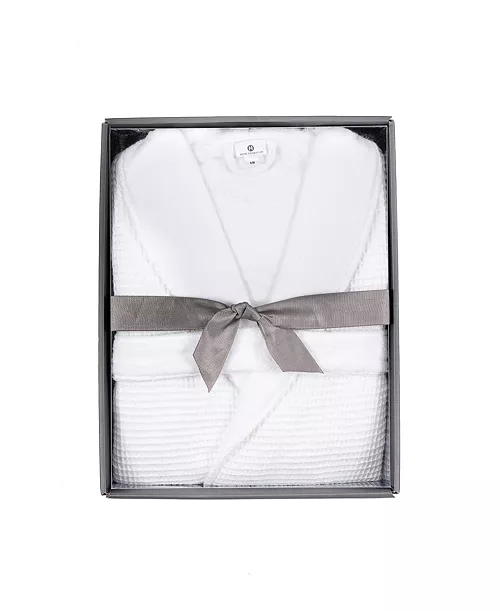 Hotel Collection Cotton Boxed Waffle Textured Bath Robe