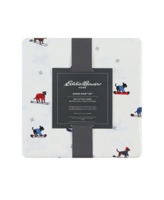 Printed Cotton Flannel 4-Pc. Sheet Set, Queen