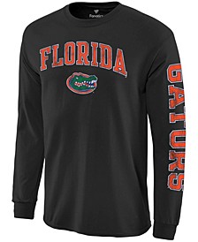 Men's Black Florida Gators Distressed Arch Over Logo Long Sleeve Hit T-shirt