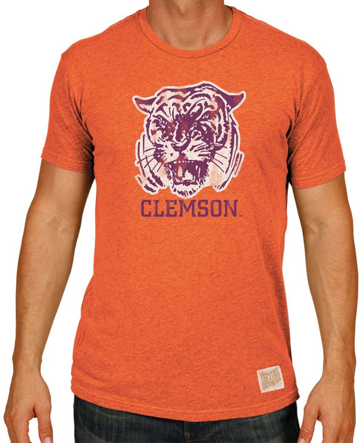 Shop Retro Brand Men's Original  Orange Clemson Tigers Big And Tall Mock Twist T-shirt