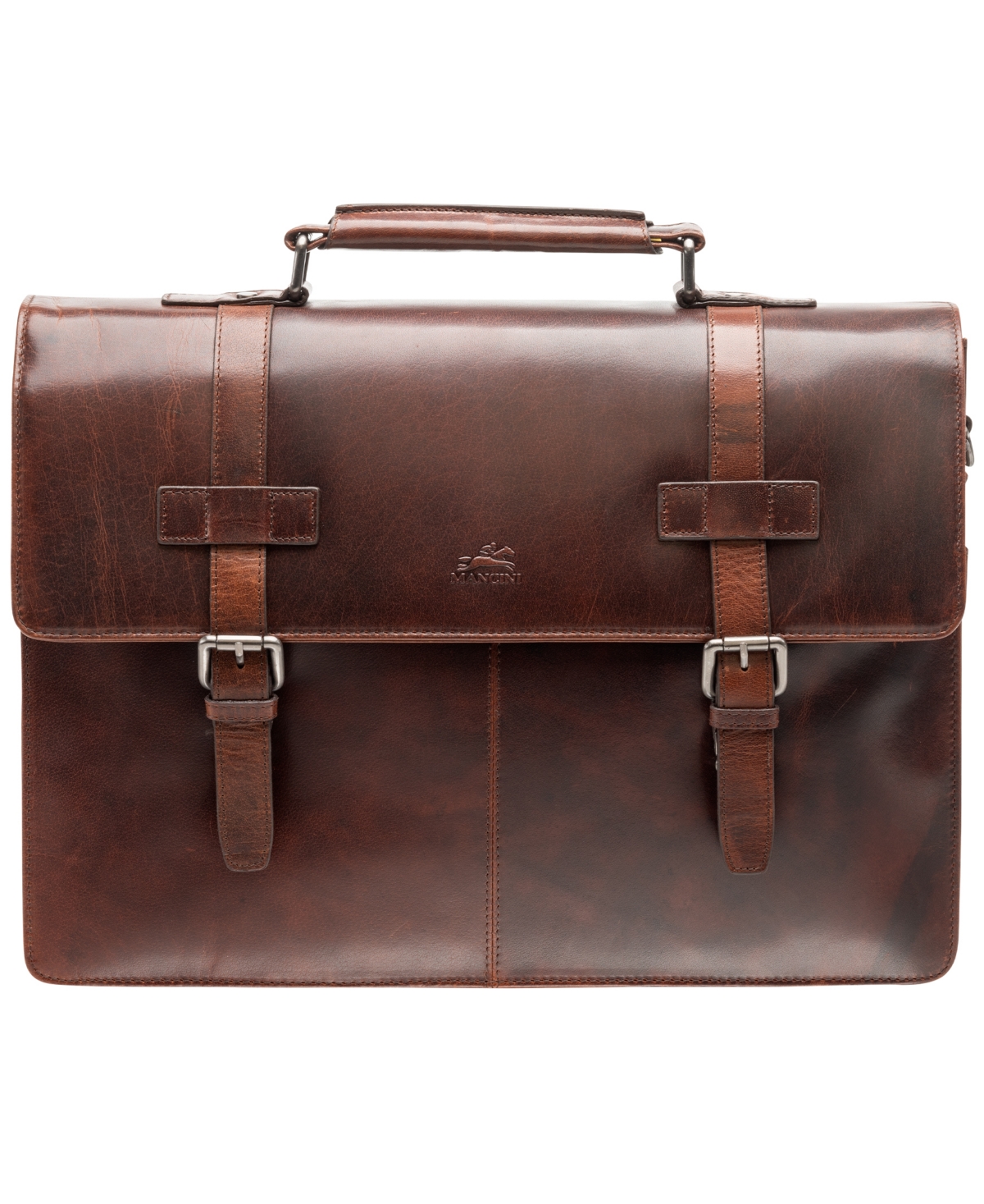 Men's Buffalo Collection Double Compartment 15.6" Laptop and Tablet Briefcase - Brown