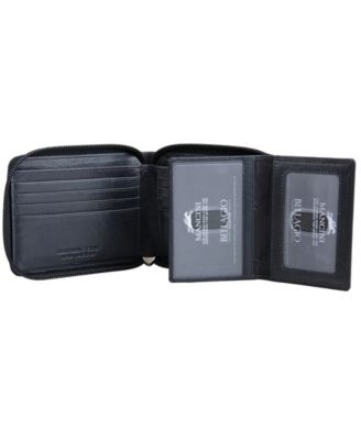 Men's Bellagio Collection Zippered Bifold Wallet with Removable Pass Case
