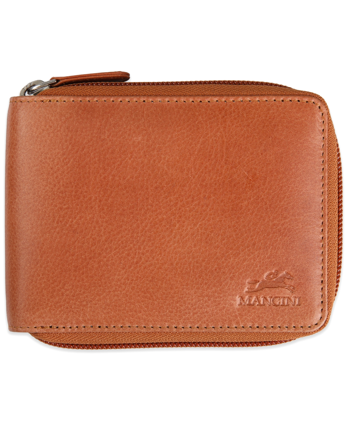 Mancini Men's Bellagio Collection Zippered Bifold Wallet with Removable Pass Case