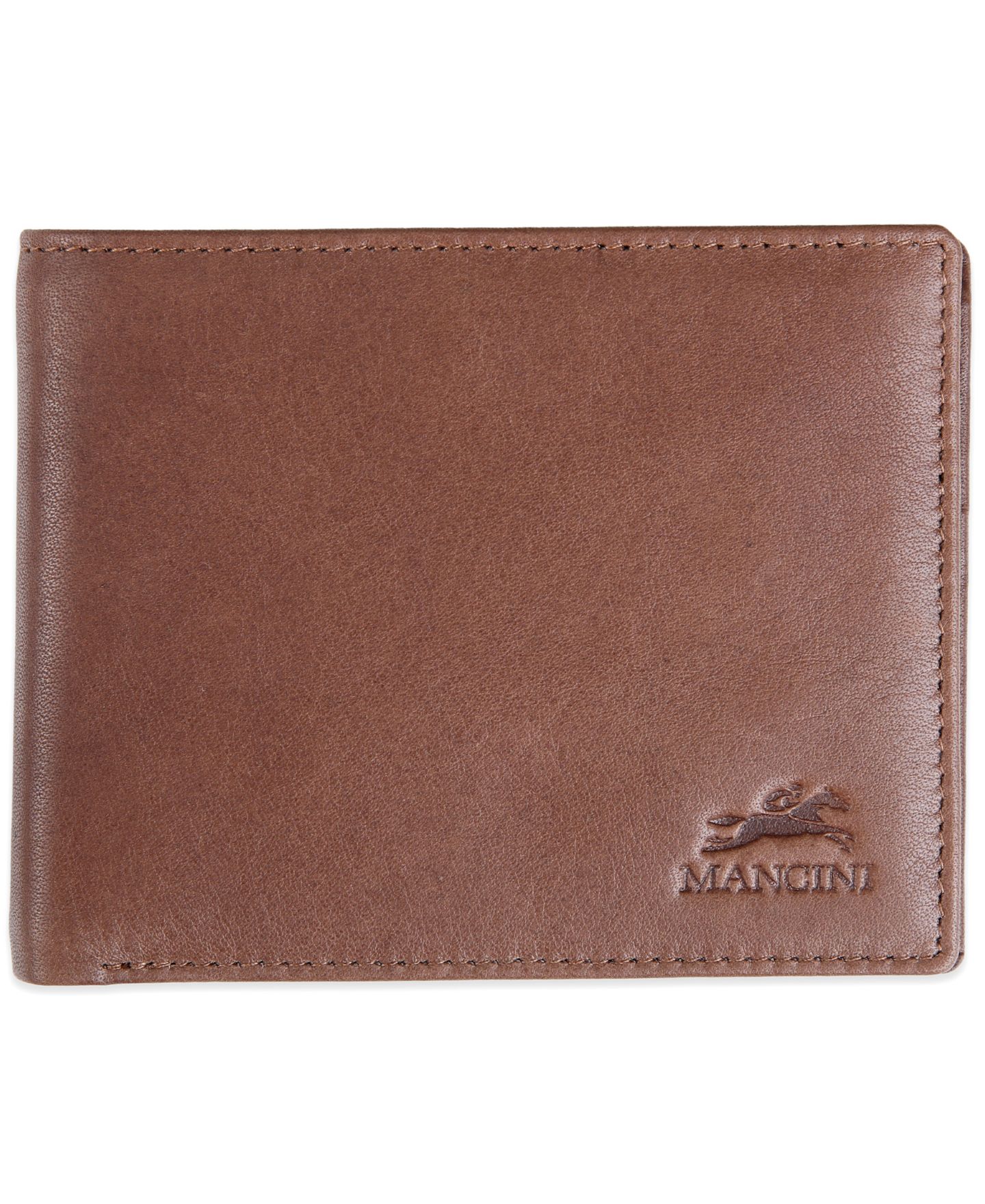 Мужской кошелёк Mancini Bellagio Collection Center Wing Bifold Wallet with Coin Pocket, цвет: Коричневый — фото 1