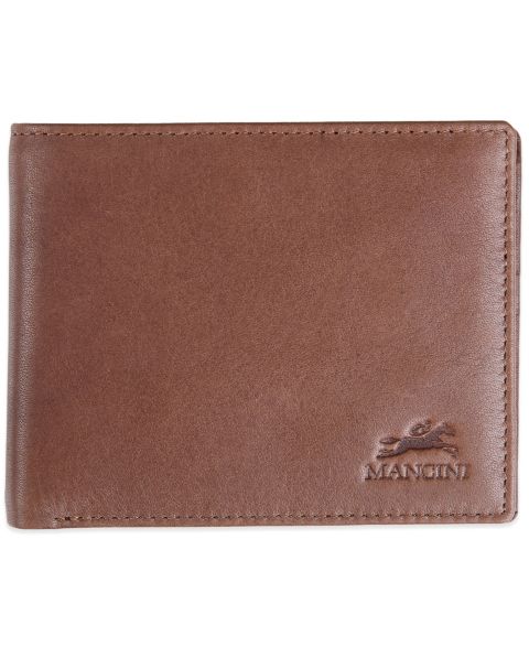 Mancini Men's Bellagio Collection Center Wing Bifold Wallet with Coin Pocket