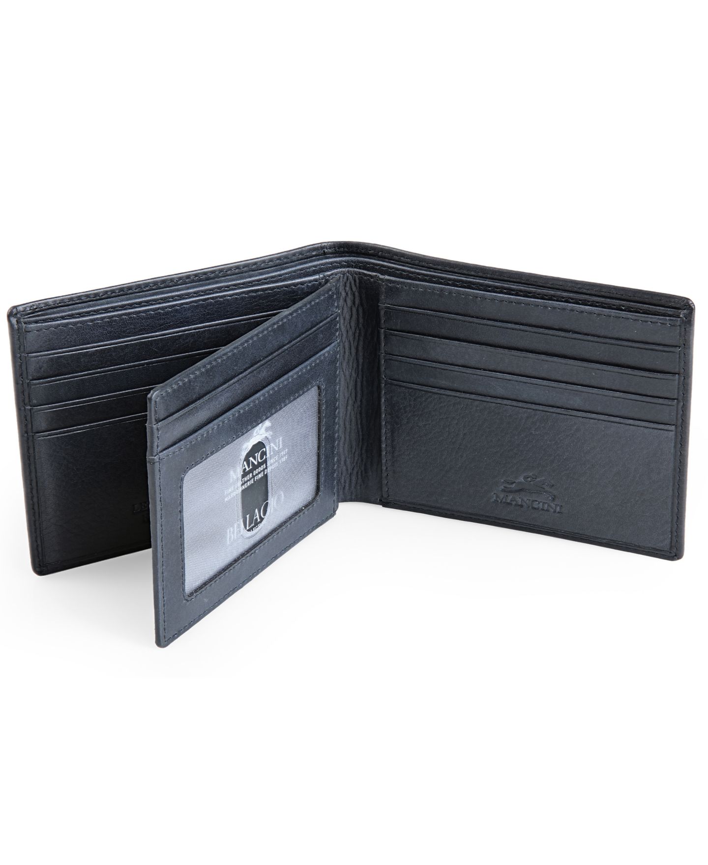 Мужской кошелёк Mancini Bellagio Collection Center Wing Billfold Wallet, цвет: Чёрный — фото 5