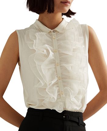 Lauren Ralph Lauren Ruffle-Trim Sleeveless Shirt & Reviews - Tops 
