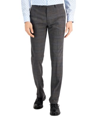 men's glen plaid pants slim fit