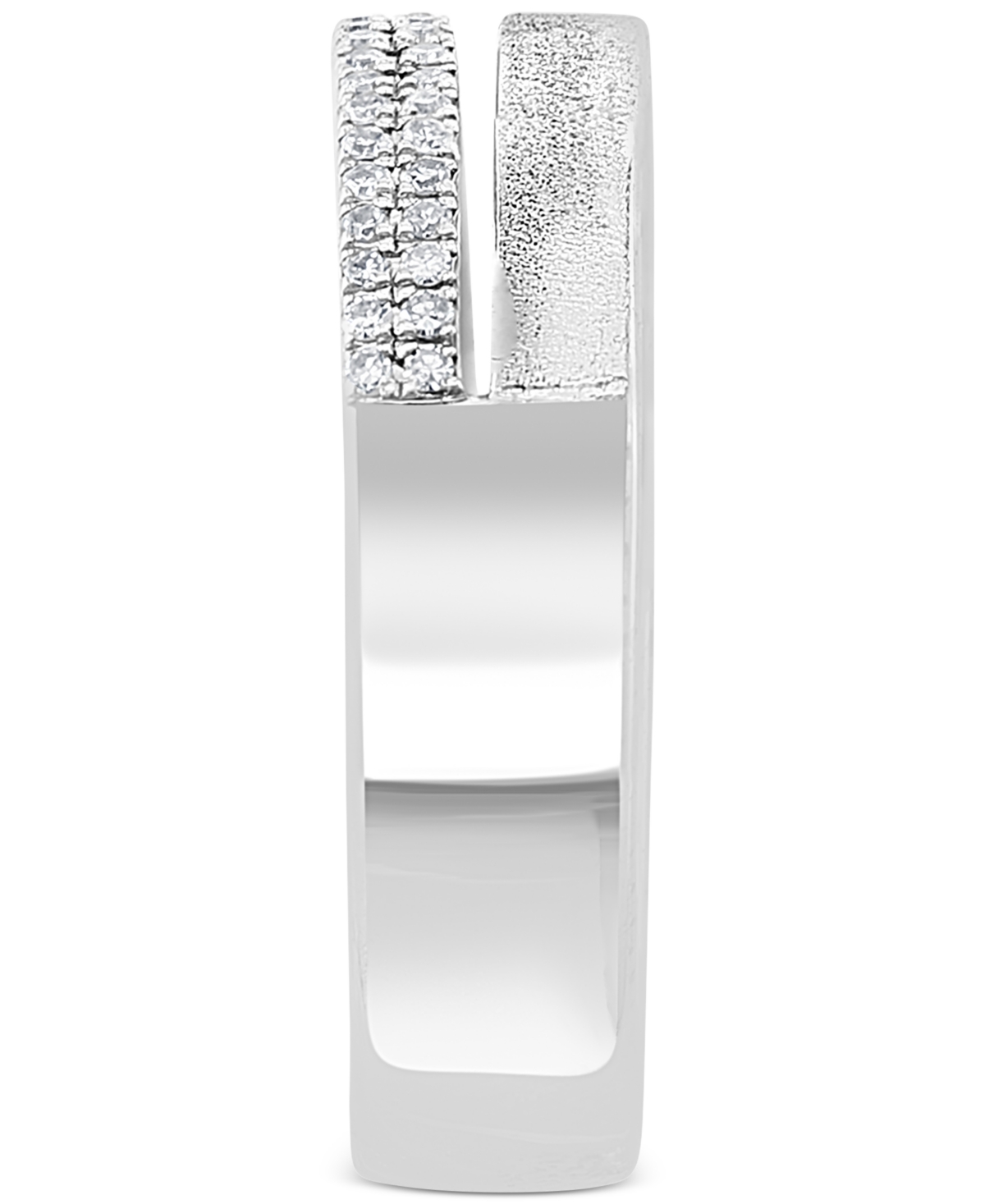 Effy Diamond Textured Split Row Band (1/6 ct. t.w.) - Sterling Silver