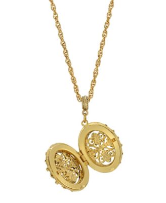 Cross Filigree Locket Necklace