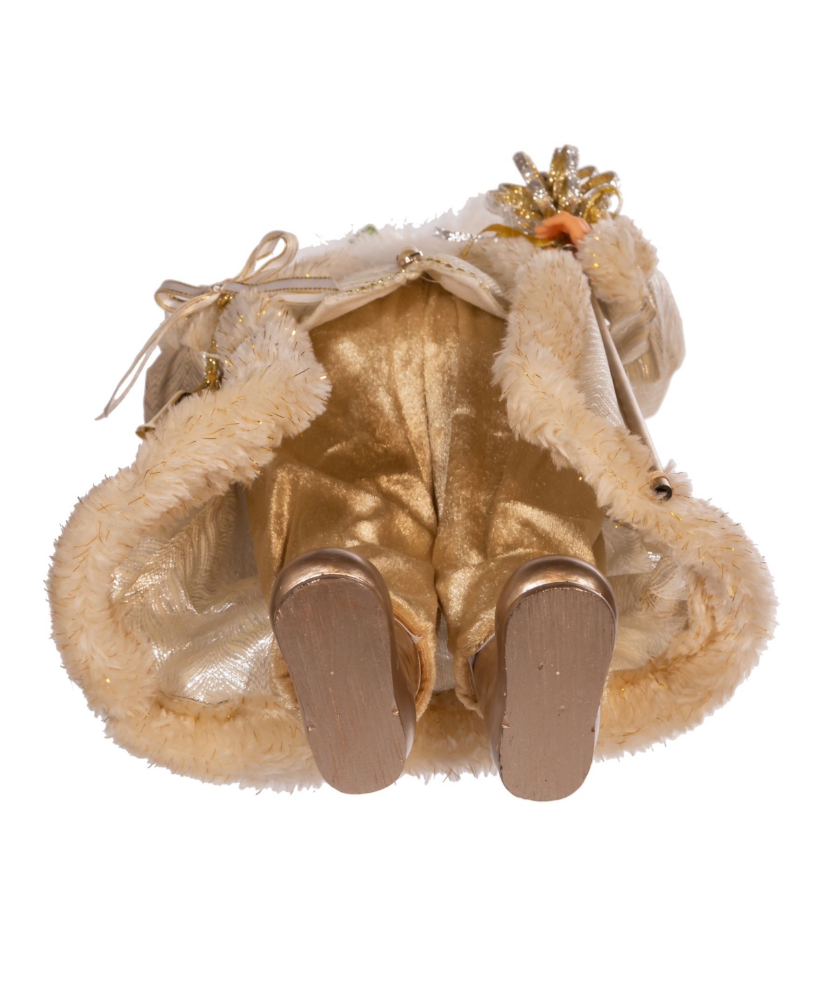 Kurt Adler Light Santa with Staff and Bells - Gold-Tone