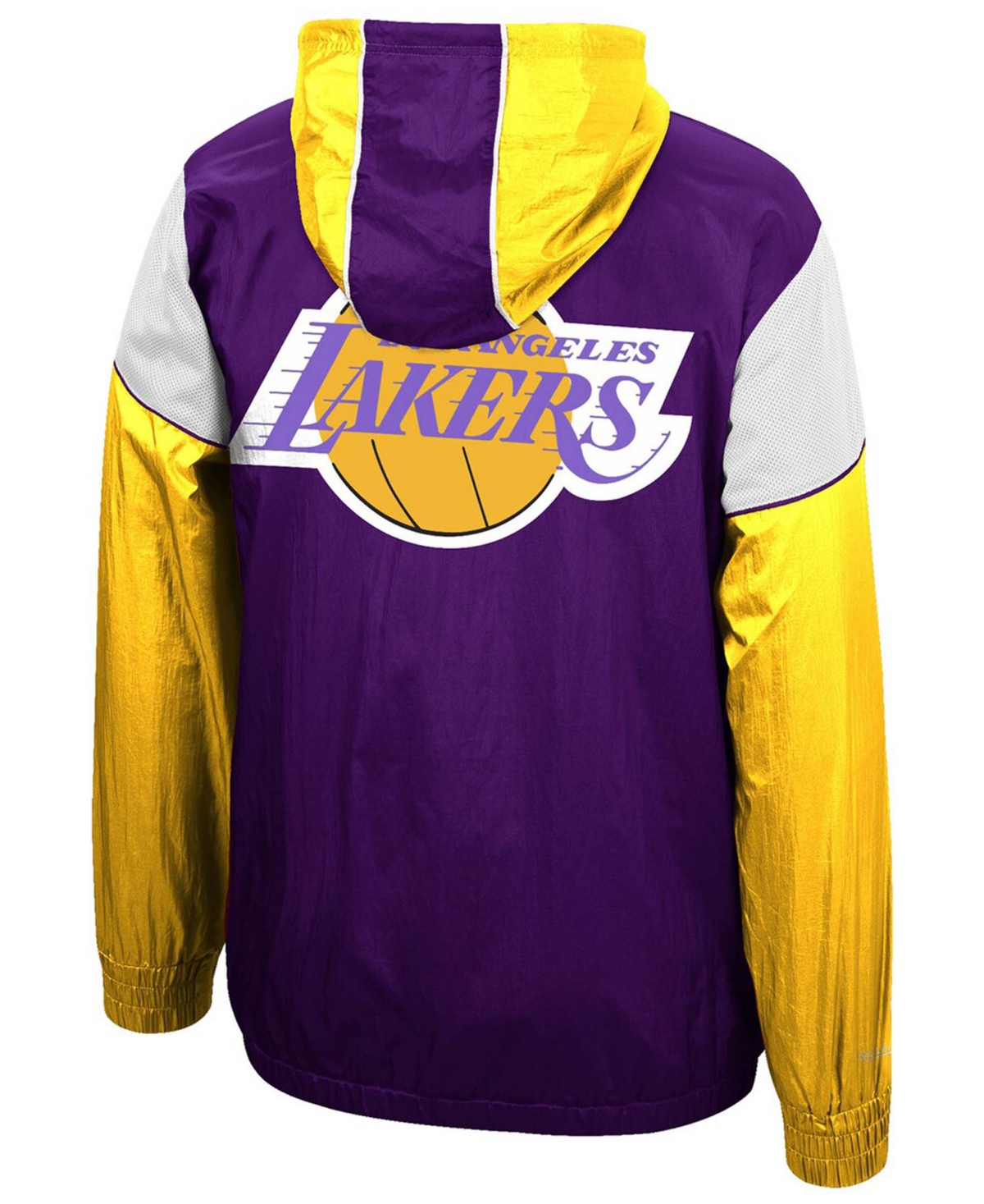 Mitchell & Ness Men's Purple, Gold Los Angeles Lakers Hardwood Classics Highlight Reel Windbreaker Half-zip Hoodie J In Purple