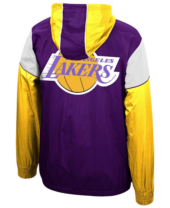 Mitchell & Ness - Men's Los Angeles Lakers Highlight Reel Windbreaker Half-Zip Hoodie Jacket