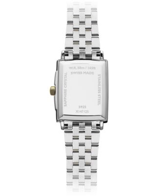 Women's Swiss Toccata Diamond (1/5 ct. t.w.) Two-Tone Stainless Steel Bracelet Watch 22.6x28.1mm