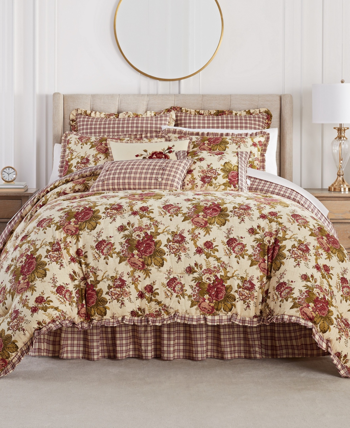 Waverly Norfolk King 4 Piece Comforter Set, King Bedding In Red ModeSens