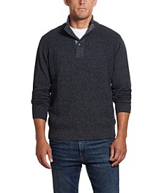 Men's Button Up Mock Neck Sweater