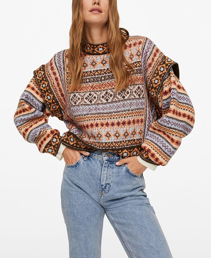 Women's Contrasting Knit Sweater Macy's