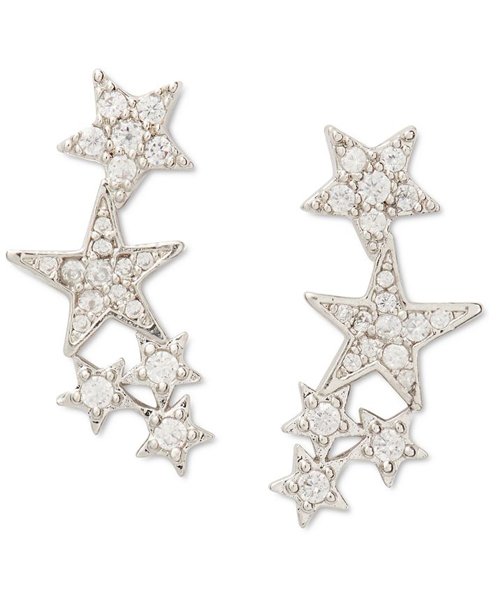 kate spade new york Silver Tone Pav Star Ear Climbers Macy s