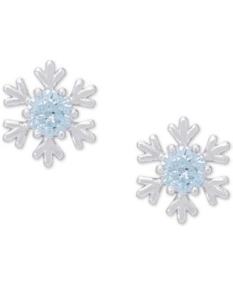 Macy's - Blue Topaz Snowflake Stud Earrings (1/3 ct. t.w.) in Sterling Silver