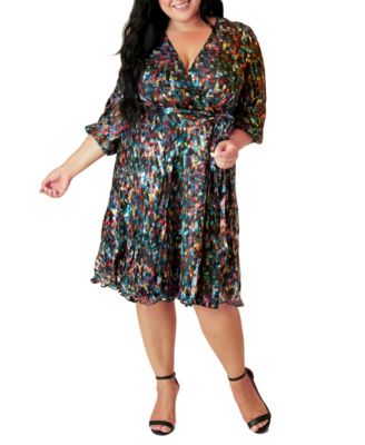 macys plus size wrap dress