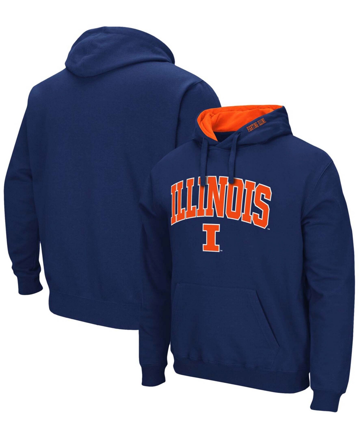 Colosseum Men's Navy Illinois Fighting Illini Arch Logo 3.0 Pullover Hoodie