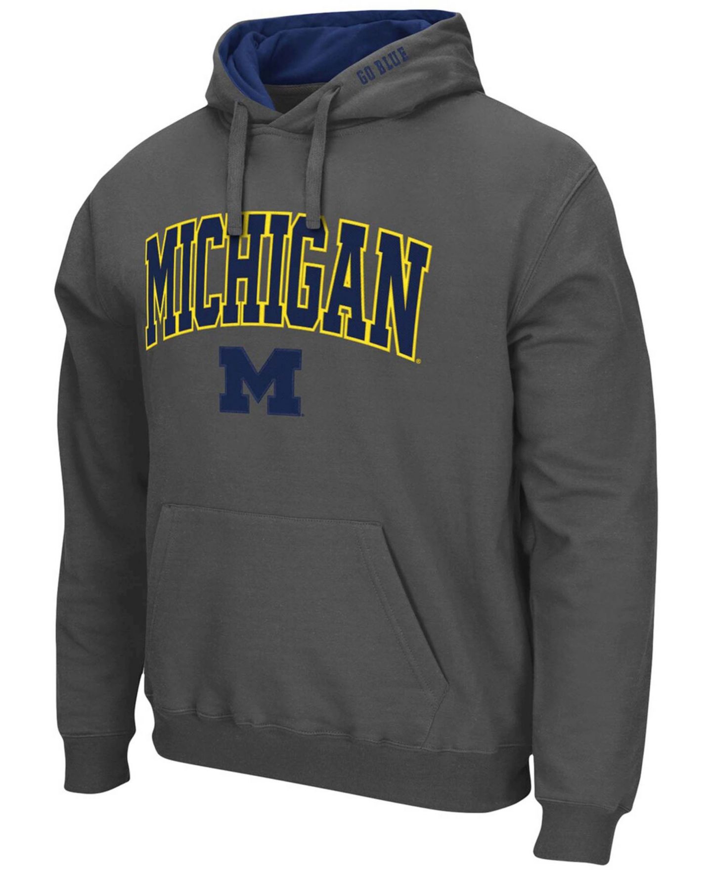 Мужское худи Colosseum Michigan Wolverines Arch Logo 3.0 Pullover, цвет: Угольный — фото 2