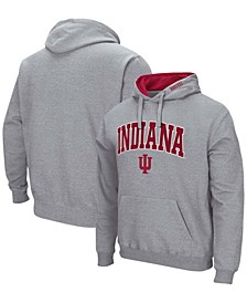 Men's Heathered Gray Indiana Hoosiers Arch Logo 3.0 Pullover Hoodie